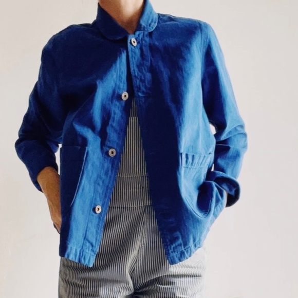 Hey Gang Jackets & Blazers - Hey Gang Women's Chore Coat French Blue